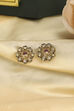 Pink Gold Plated Brass Floral Stud Earrings image number 2