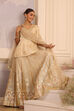 Beige Viscose Peplum Embroidered Lehenga Set image number 0