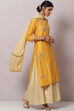 Fuchsia Cotton Silk Straight Kurta Sharara Suit Set image number 3