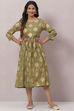 Powder Blue Rayon Printed Kurta Dress image number 0