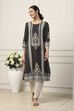 Black Viscose Rayon Ethnic Motif Printed Straight Kurta image number 5
