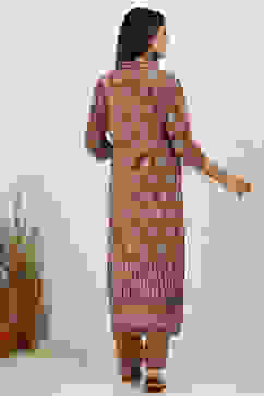 Mustard Yellow Velvet Digital Print Unstitched Suit Set image number 5