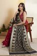 Black Poly Woven Design Dupatta