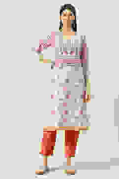 White Cotton Straight Kurta image number 0