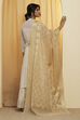 Beige Tasseled Woven Design Dupatta image number 3