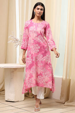 Onion Pink Viscose Rayon Straight Kurta image number 0