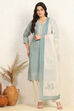 Peach Cotton Unstitched Suit Set image number 7