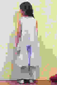 Ice Blue Embroidered Peplum Suit Set image number 4