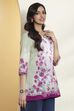 Sage Green Cotton Floral Printed Straight Kurti image number 4