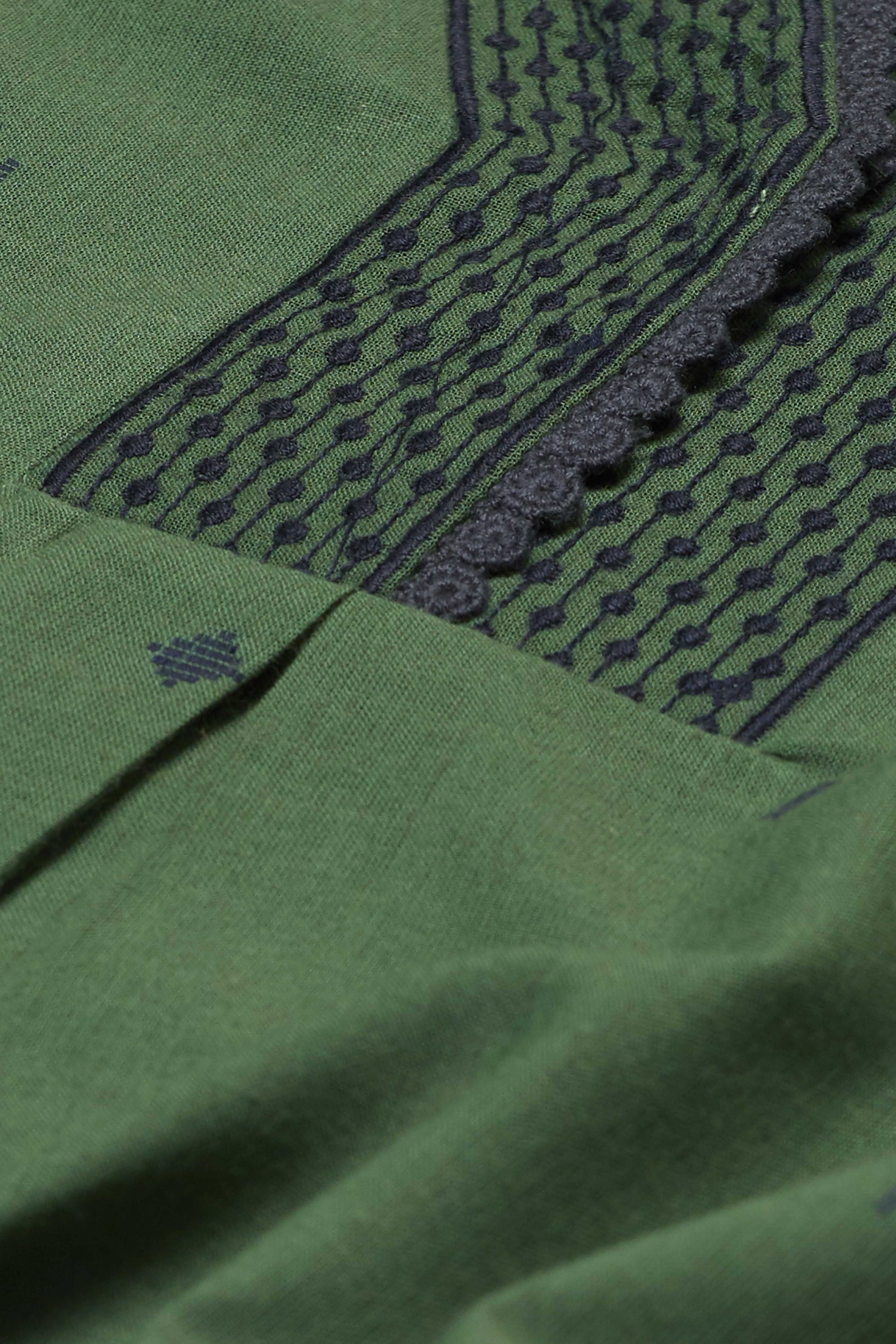 Green Cotton Printed Straight Kurta image number 2