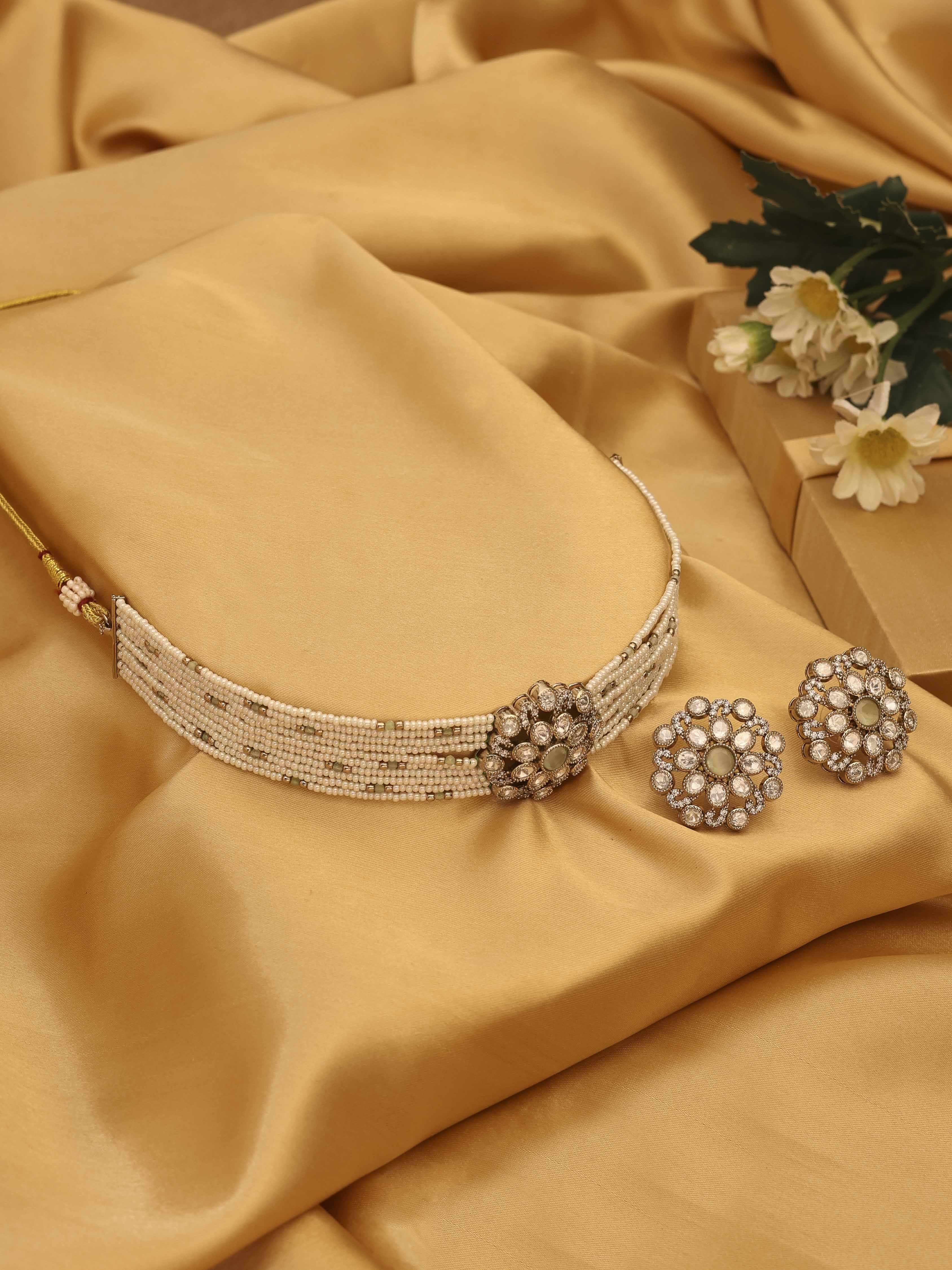 biba Mint Green Brass Choker SetMint Green Brass Choker Set-picture-478
