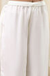 Off-White and Blue Cotton Floral Kalidar Suit Set image number 2