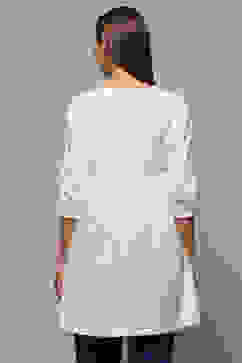 White Cotton Straight Kurta image number 3