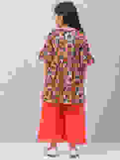 Black Cotton Anarkali Printed Kurta Set image number 4