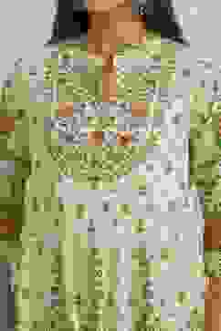 Neutral Cotton Kalidar Suit Set image number 1