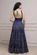 Blue Fitted Printed Lightweight Lehenga Set image number 4