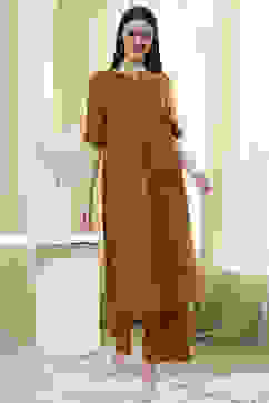 Brown Solid Straight Kurta Set image number 6