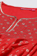 Red Cotton Girls Anarkali Kurta Churidar Suit Set image number 1
