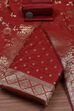 Red Banarasi Chanderi Banarasi Print Unstitched Suit Set image number 0