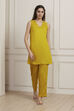 Yellow Viscose Chanderi Asymmetric Suit Set image number 6