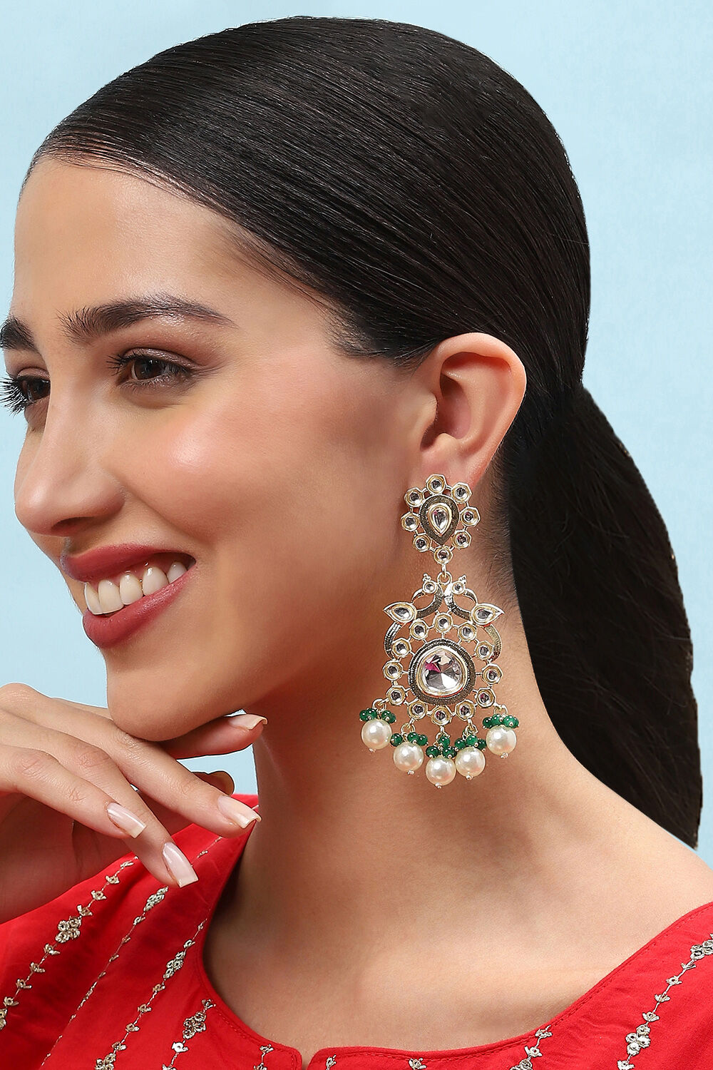 Gold Brass Earrings image number 1