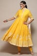 Black Cotton Anarkali Printed Kurta Churidar Suit Set image number 0