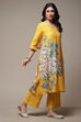 Off White Viscose Straight Printed 2 Piece Set image number 4