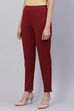 Navy Straight Poly Viscose Leggings image number 0