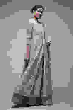 Mint Nylon Anarkali Lehenga Set image number 4