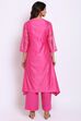 Green Straight Kurta Palazzo Suit Set image number 4