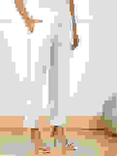 Off White Cotton Solid Pants image number 3