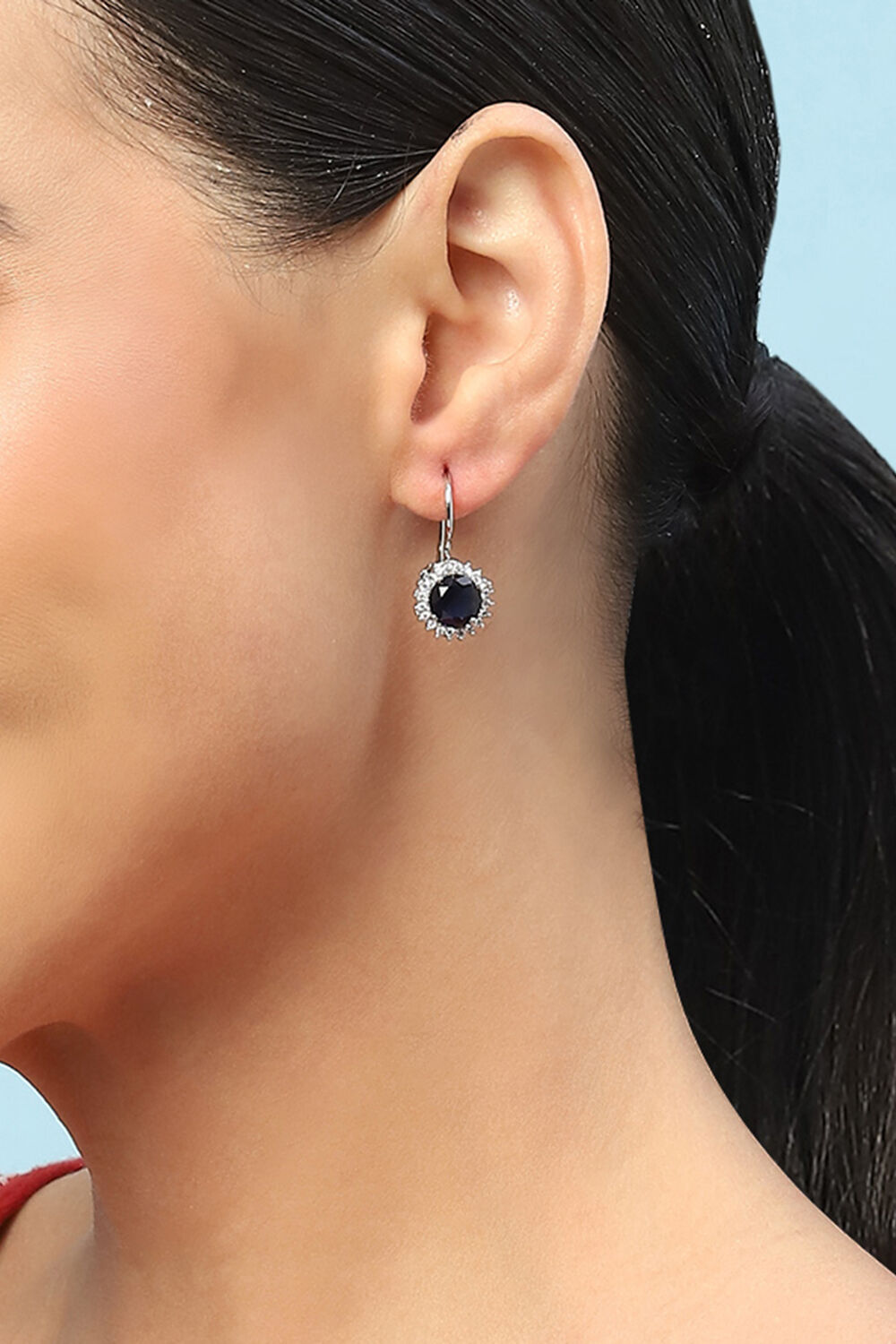 Dark Blue Brass earrings image number 1