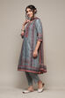 Mustard Cotton Straight Kurta Slim Pants Suit Set image number 6