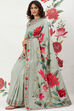 Rohit Bal Off White Chanderi Silk Printed Saree With Blouse image number 0