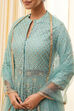 Blue Embroidered Anarkali Lehenga Set image number 1