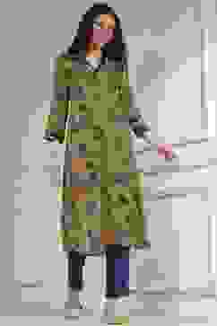 Mustard Yellow Printed Straight Kurta image number 4