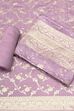 Lavender Jacquard Traditional Weaving Unstitched Suit Set image number 0