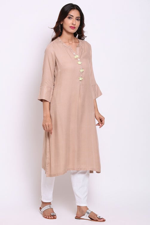 Aqua Rayon Straight Kurta image number 4