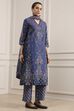 Blue Cotton Straight Printed Suit Set image number 5