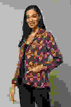 Maroon Acrylic Straight Yarndyed Jacket image number 1