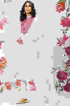 Rohit Bal Off White Silk Straight Embroidered Suit Set image number 5