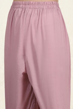 Pink and White Printed Cotton Unstitched Suit Set image number 3