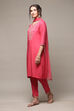 Lime Green Rayon Straight Kurta Regular Pant Suit Set image number 5