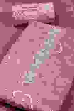 Pink Cotton Printed Embroidered Unstitched Suit Set image number 1