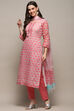 Blue Green Cotton Blend Unstitched Suit set image number 5