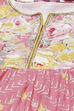 Yellow Rayon Flared Printed Kurta Set image number 1