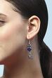 Navy Blue Oxidised Stone Studded Geometric Jhumkas image number 3