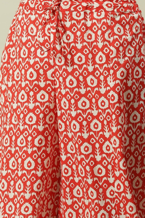 Red Cotton Solid Straight Suit Set image number 2