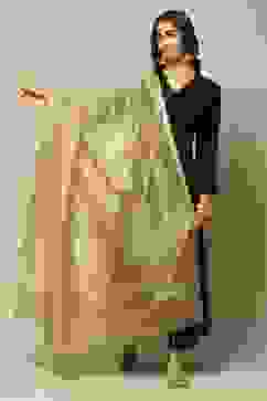 Brown Cotton Blend Yarndyed Dupatta image number 0