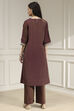 Green Viscose Rayon Straight Solid Suit Set image number 4